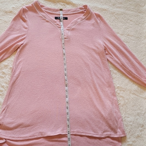 Ellen Tracy pink soft long sleeve sweater blouse - Picture 2 of 10